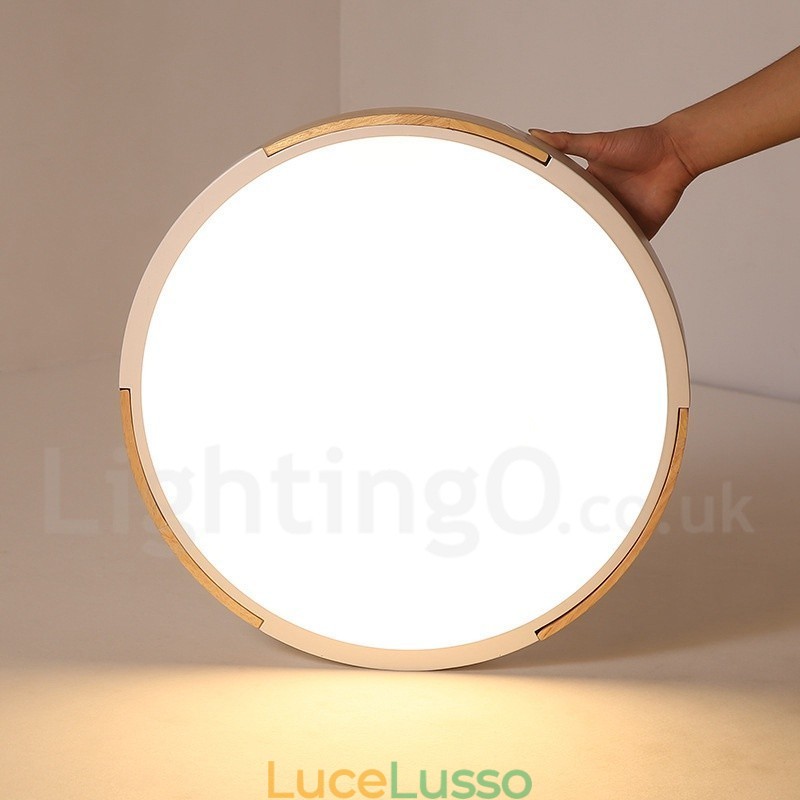 Lampada da soffitto ultra sottile in legno Macaron multicolore dimmerabile con paralume in acrilico Lampada da soffitto in stile nordico
