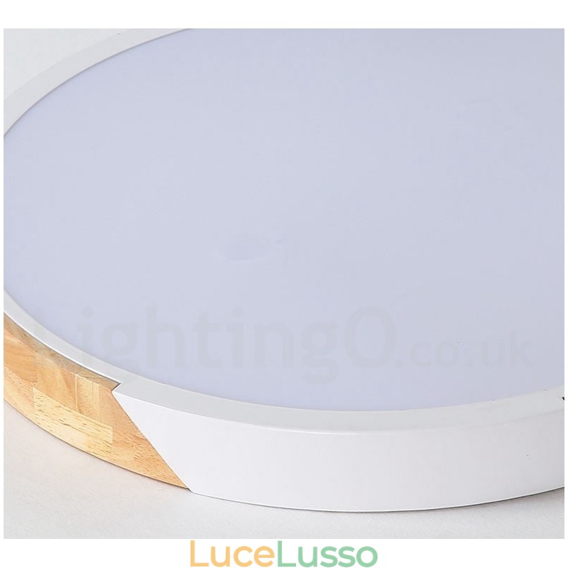 Lampada da soffitto ultra sottile in legno Macaron multicolore dimmerabile con paralume in acrilico Lampada da soffitto in stile nordico
