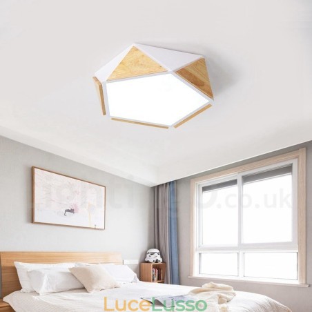Lampada da soffitto in legno multicolore Macaron dimmerabile con paralume in acrilico Lampada da soffitto in stile nordico Lampada da soffitto in legno multicolore Macaron dimmerabile con paralume in acrilico Lampada da soffitto in stile nordico