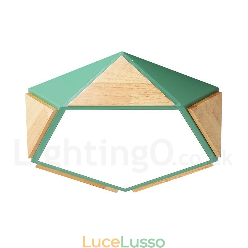 Lampada da soffitto in legno multicolore Macaron dimmerabile con paralume in acrilico Lampada da soffitto in stile nordico