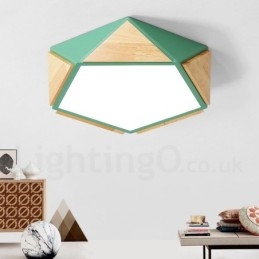 Lampada da soffitto in legno multicolore Macaron dimmerabile con paralume in acrilico Lampada da soffitto in stile nordico