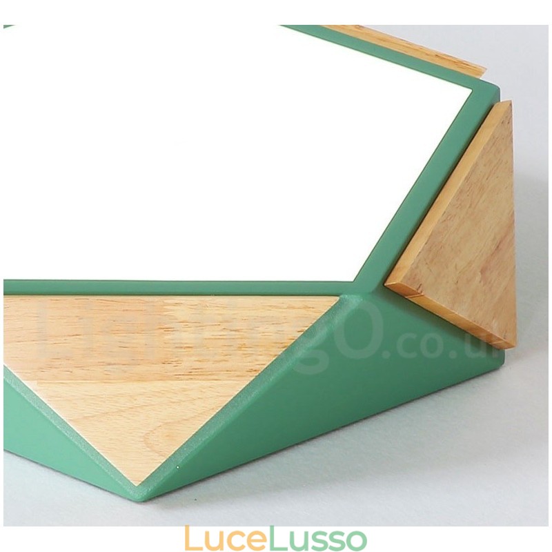 Lampada da soffitto in legno multicolore Macaron dimmerabile con paralume in acrilico Lampada da soffitto in stile nordico
