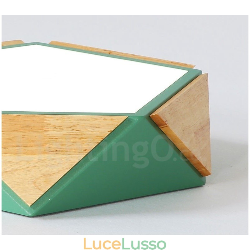 Lampada da soffitto in legno multicolore Macaron dimmerabile con paralume in acrilico Lampada da soffitto in stile nordico