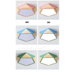 Lampada da soffitto in legno multicolore Macaron dimmerabile con paralume in acrilico Lampada da soffitto in stile nordico