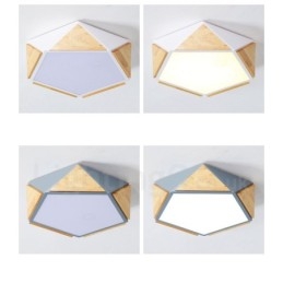 Lampada da soffitto in legno multicolore Macaron dimmerabile con paralume in acrilico Lampada da soffitto in stile nordico