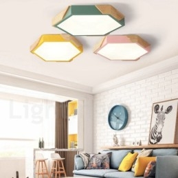 Lampada da soffitto in legno multicolore ultra sottile Macaron dimmerabile con paralume in acrilico Lampada da soffitto in stile nordico