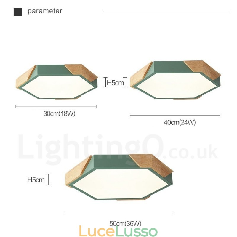 Lampada da soffitto in legno multicolore ultra sottile Macaron dimmerabile con paralume in acrilico Lampada da soffitto in stile nordico