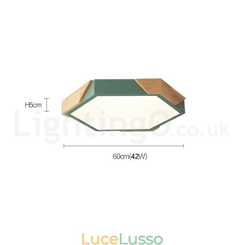 Lampada da soffitto in legno multicolore ultra sottile Macaron dimmerabile con paralume in acrilico Lampada da soffitto in stile nordico