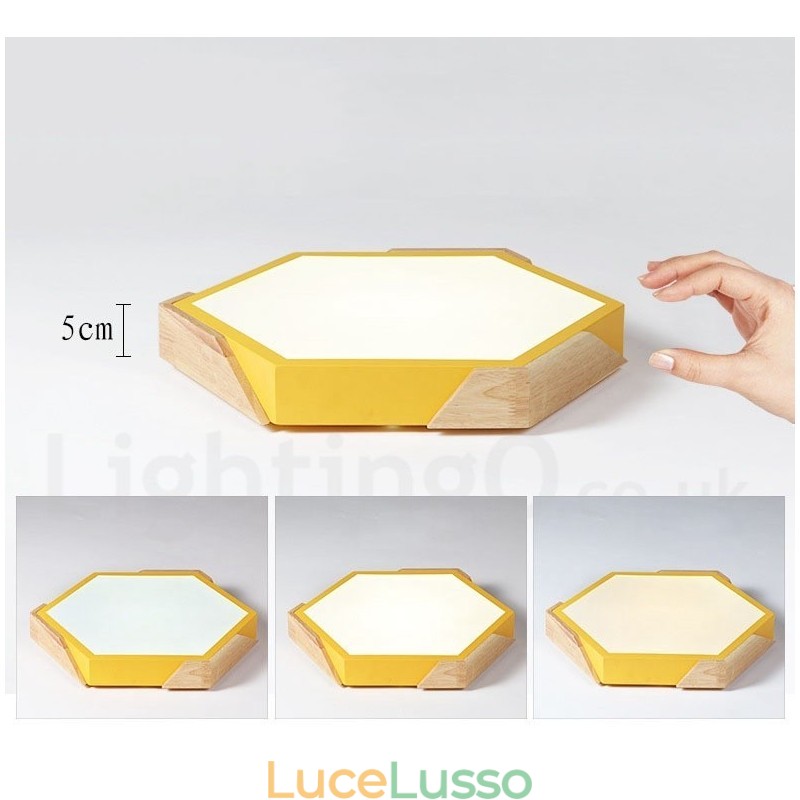 Lampada da soffitto in legno multicolore ultra sottile Macaron dimmerabile con paralume in acrilico Lampada da soffitto in stile nordico
