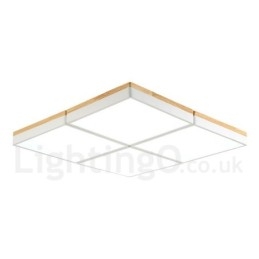 Grande lampada da soffitto quadrata dimmerabile Macaron ultra sottile multicolore in legno con paralume in acrilico Lampada da soffitto in stile nordico