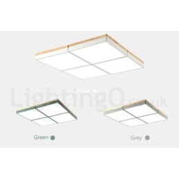 Grande lampada da soffitto quadrata dimmerabile Macaron ultra sottile multicolore in legno con paralume in acrilico Lampada da soffitto in stile nordico