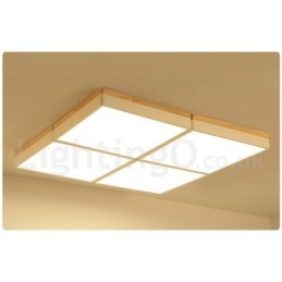 Grande lampada da soffitto quadrata dimmerabile Macaron ultra sottile multicolore in legno con paralume in acrilico Lampada da soffitto in stile nordico