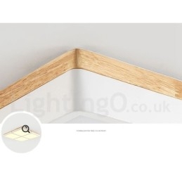 Grande lampada da soffitto quadrata dimmerabile Macaron ultra sottile multicolore in legno con paralume in acrilico Lampada da soffitto in stile nordico
