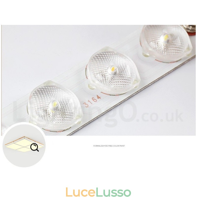 Grande lampada da soffitto quadrata dimmerabile Macaron ultra sottile multicolore in legno con paralume in acrilico Lampada da soffitto in stile nordico