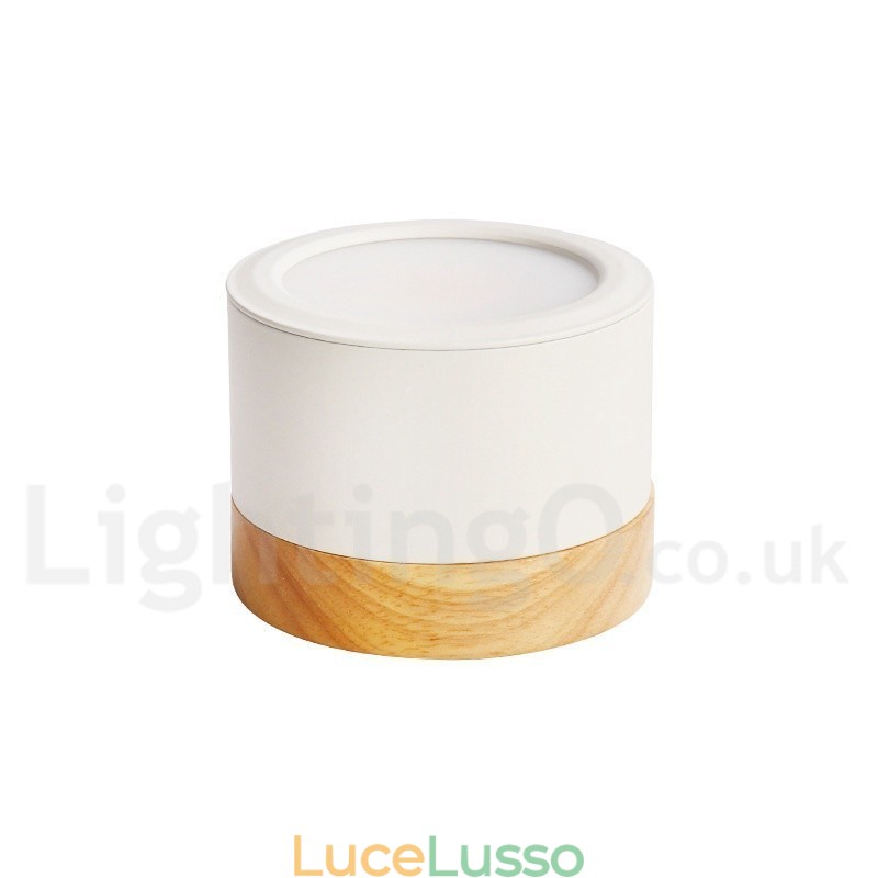 Mini plafoniera in legno dal design moderno con paralume in acrilico, speciale per essere utilizzata anche come applique