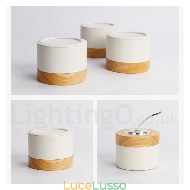 Mini plafoniera in legno dal design moderno con paralume in acrilico, speciale per essere utilizzata anche come applique