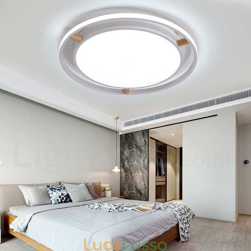 Lampada da soffitto rotonda in legno multicolore ultra sottile Macaron dimmerabile con paralume in acrilico Lampada da soffitto in stile nordico