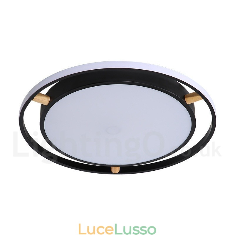 Lampada da soffitto rotonda in legno multicolore ultra sottile Macaron dimmerabile con paralume in acrilico Lampada da soffitto in stile nordico