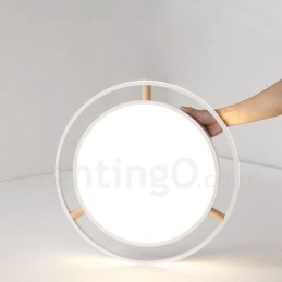 Lampada da soffitto rotonda in legno multicolore ultra sottile Macaron dimmerabile con paralume in acrilico Lampada da soffitto in stile nordico