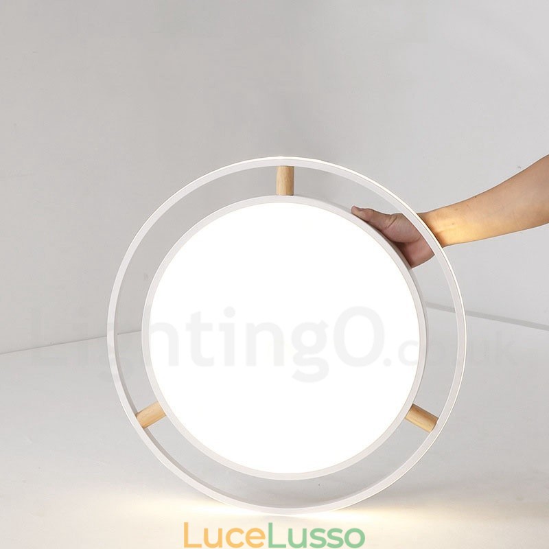 Lampada da soffitto rotonda in legno multicolore ultra sottile Macaron dimmerabile con paralume in acrilico Lampada da soffitto in stile nordico