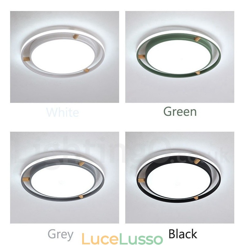 Lampada da soffitto rotonda in legno multicolore ultra sottile Macaron dimmerabile con paralume in acrilico Lampada da soffitto in stile nordico