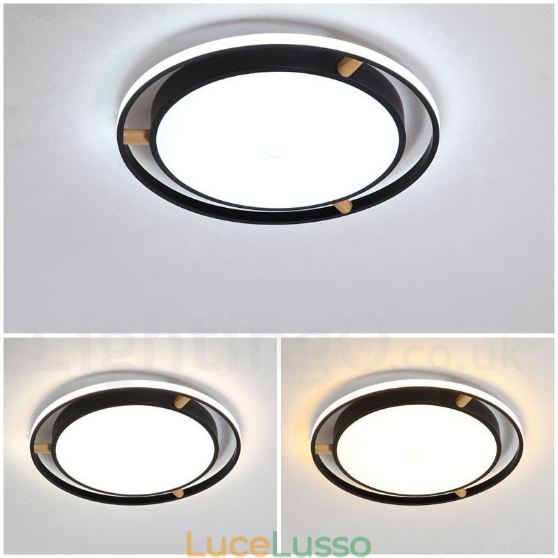Lampada da soffitto rotonda in legno multicolore ultra sottile Macaron dimmerabile con paralume in acrilico Lampada da soffitto in stile nordico