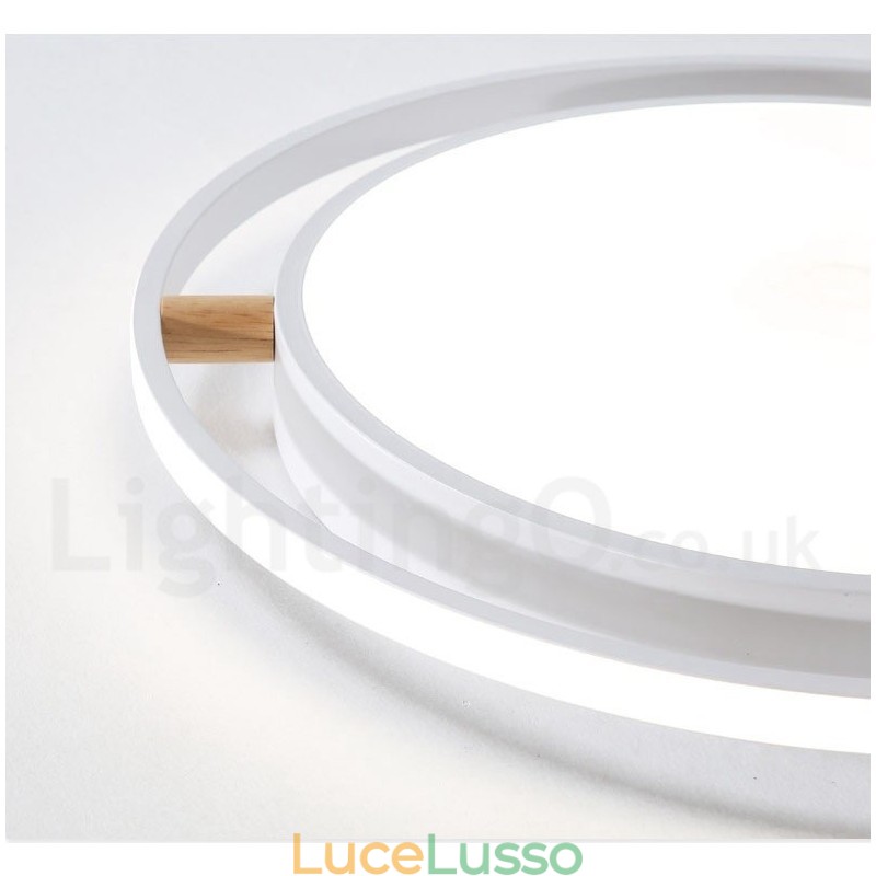 Lampada da soffitto rotonda in legno multicolore ultra sottile Macaron dimmerabile con paralume in acrilico Lampada da soffitto in stile nordico