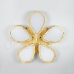 Lampada da soffitto in legno a forma di petalo con paralume in acrilico Lampada da soffitto in stile nordico