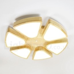 Lampada da soffitto in legno a forma di petalo con paralume in acrilico Lampada da soffitto in stile nordico