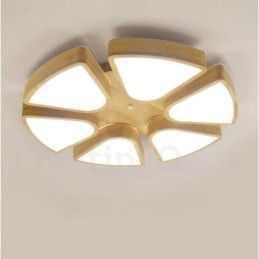 Lampada da soffitto in legno a forma di petalo con paralume in acrilico Lampada da soffitto in stile nordico