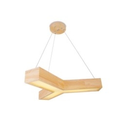 Lampada a sospensione moderna in legno a forma di triangolo
