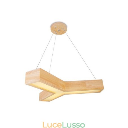 Lampada a sospensione moderna in legno a forma di triangolo Lampada a sospensione moderna in legno a forma di triangolo