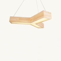Lampada a sospensione moderna in legno a forma di triangolo
