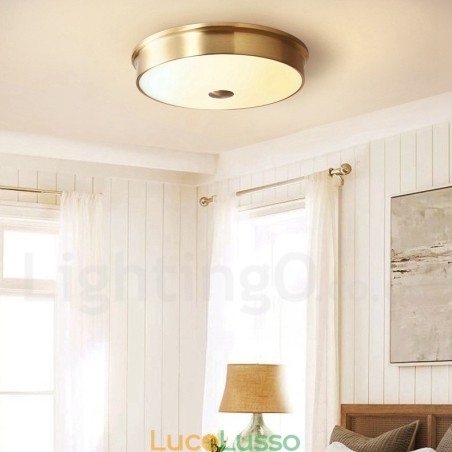 Lampada da soffitto retrò vintage con paralume in vetro Lampada da soffitto retrò vintage con paralume in vetro