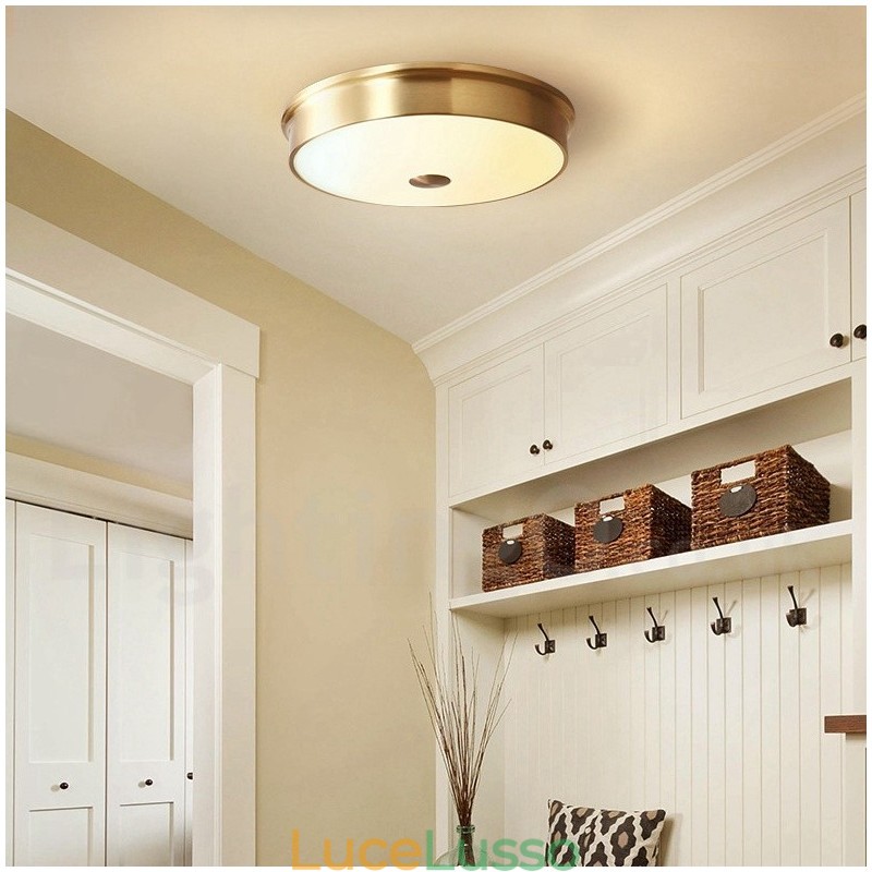Lampada da soffitto retrò vintage con paralume in vetro