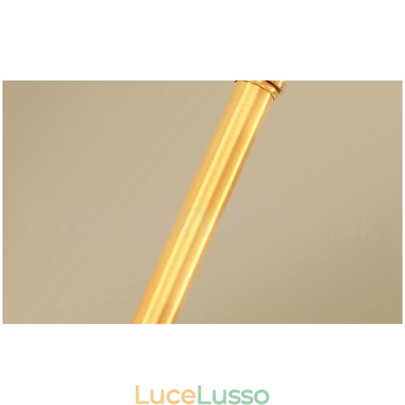Lampada a sospensione in ottone puro, semplice, rustico, retrò, vintage, con paralume in tessuto