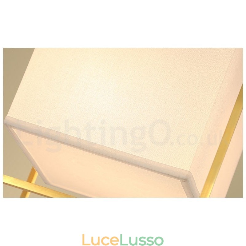 Lampada a sospensione in ottone puro, semplice, rustico, retrò, vintage, con paralume in tessuto