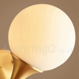 Lampada da soffitto a filo in ottone puro, moderna, contemporanea, semplice, rustica, retrò, vintage, con paralumi in vetro, 4 luci