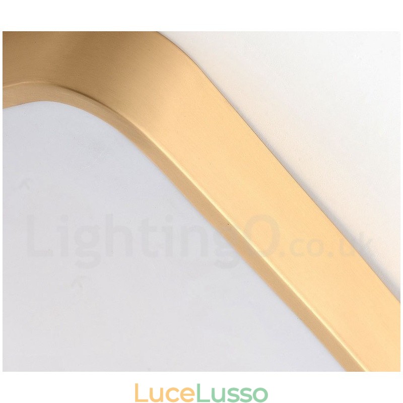 Plafoniere da soffitto in ottone a filo in stile nordico moderno contemporaneo dimmerabili ultra sottili quadrate con paralume in acrilico, utilizzabili anche come applique