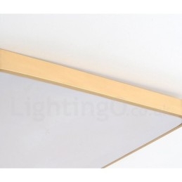 Plafoniere da soffitto in ottone a filo in stile nordico moderno contemporaneo dimmerabili ultra sottili quadrate con paralume in acrilico, utilizzabili anche come applique