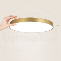 Plafoniere da soffitto in ottone a filo, ultra sottili, rotonde, dimmerabili, moderne, contemporanee, in stile nordico, con paralume in acrilico, utilizzabili anche come applique