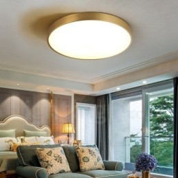 Plafoniere da soffitto in ottone a filo, ultra sottili, rotonde, dimmerabili, moderne, contemporanee, in stile nordico, con paralume in acrilico, utilizzabili anche come applique