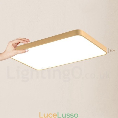 Plafoniere da soffitto in ottone a filo stile nordico moderno contemporaneo dimmerabile ultra sottile rettangolare con paralume in acrilico, utilizzabili anche come applique Plafoniere da soffitto in ottone a filo stile nordico moderno contemporaneo dimmerabile ultra sottile rettangolare con paralume in acrilico, utilizzabili anche come applique