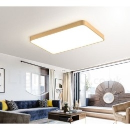 Plafoniere da soffitto in ottone a filo stile nordico moderno contemporaneo dimmerabile ultra sottile rettangolare con paralume in acrilico, utilizzabili anche come applique