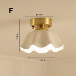 Luci da soffitto a filo in stile rustico nordico in ottone puro con paralume in vetro