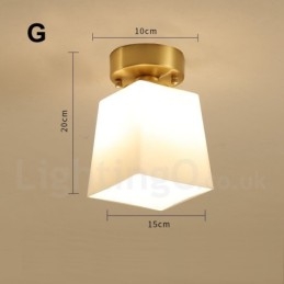 Luci da soffitto a filo in stile rustico nordico in ottone puro con paralume in vetro