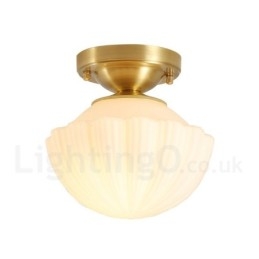 Luci da soffitto a filo in stile rustico nordico in ottone puro con paralume in vetro