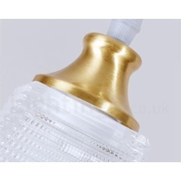 Lampada a sospensione in stile nordico rustico in ottone puro con paralume in vetro