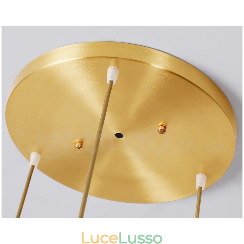 Lampada a sospensione in stile nordico rustico in ottone puro con paralume in ceramica