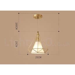 Lampada a sospensione in stile nordico rustico in ottone puro con paralume in tessuto